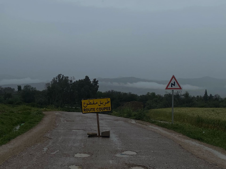 جندوبة: فيضان أودية وغلق طرقات ودعوة المواطنين إلى الحذر