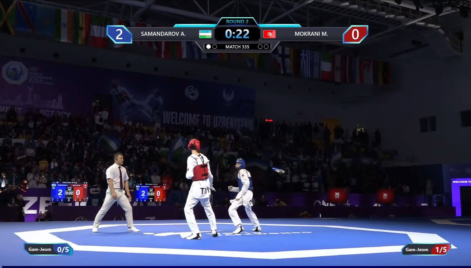 بطولة العالم للتايكواندو أواسط وسطيات: ميدالية فضية لمالك المقراني وزن أقل من 51 كغ 