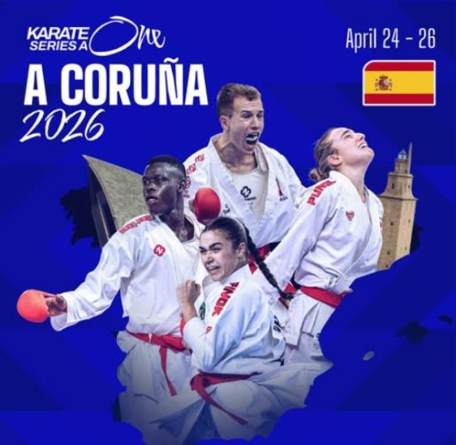 كاراتي - تونس تشارك في دورة السلسلة العالمية في مدينة لاكورونيا بإسبانيا من 24 الى 26 افريل بخمسة عناصر