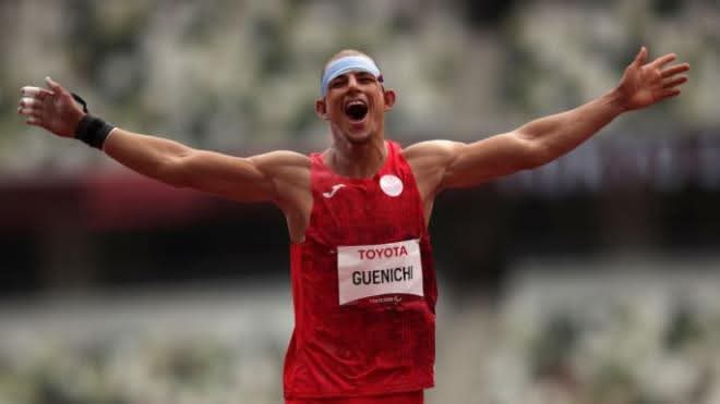  ياسين القنيشي، يُحرز الميدالية الذهبية في مسابقة دفع الجلّة فئة (ف35 و ف36)