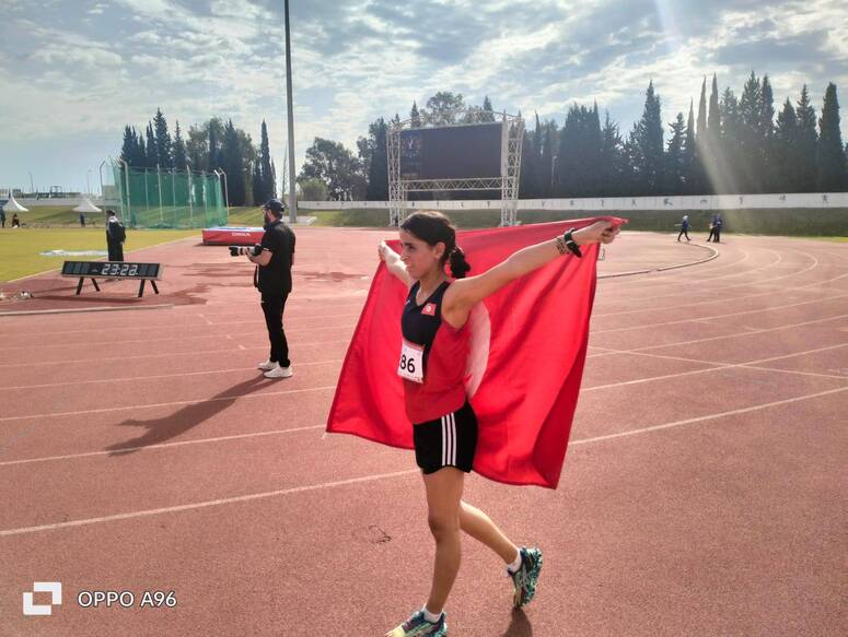 البطولة العربية لالعاب القوى للشباب والشابات : ذهبية لإيمان الساعي وبرونزية لريم السليمي في سباق 5000م مشي
