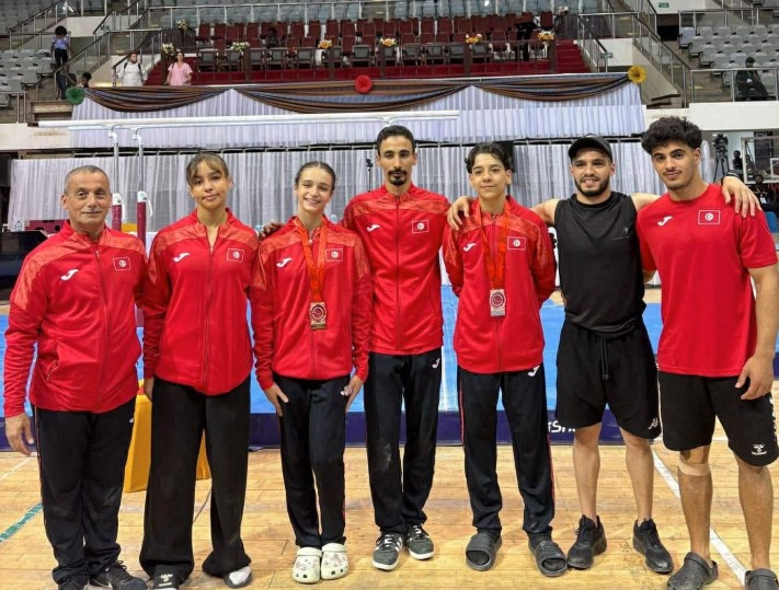 بطولة افريقيا للجمباز الفني للاكابر والاواسط - أحمد العبيدي يحرز برونزية نهائي طاولة القفز أكابر