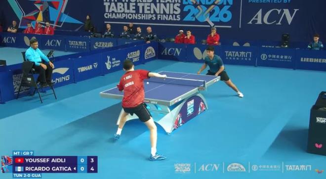 بطولة العالم لكرة الطاولة لندن 2026(فرق-اكابر): تونس تفوز على غواتيمالا 3 - 1