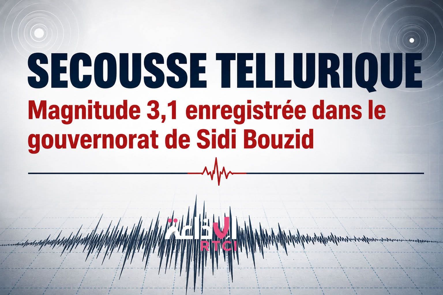 Secousse tellurique de magnitude 3,1 enregistrée dans le gouvernorat de Sidi Bouzid