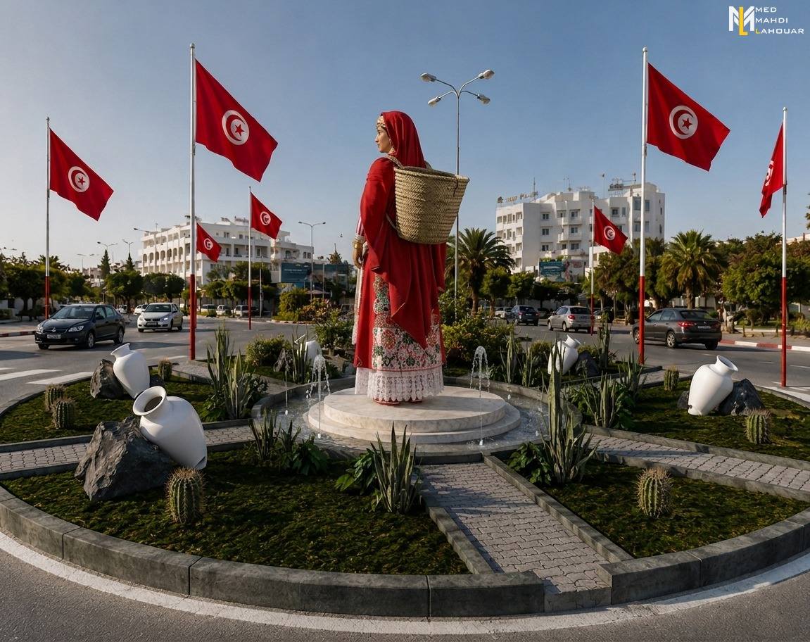 بلدية حمام سوسة تقترح إنجاز مجسّم يجسّد امرأة ترتدي اللباس التقليدي الخاص بالمدينة.