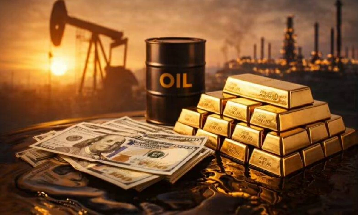 انخفاض في سعر الذهب مقابل ارتفاع النفط و الدوﻻر