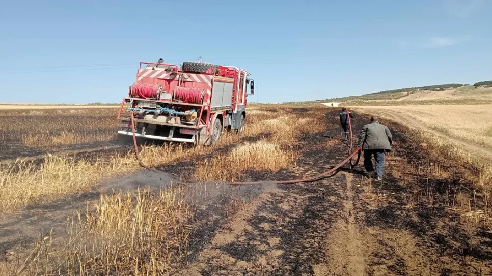 السيطرة على حريق بأحد مزارع الحبوب بسليانة