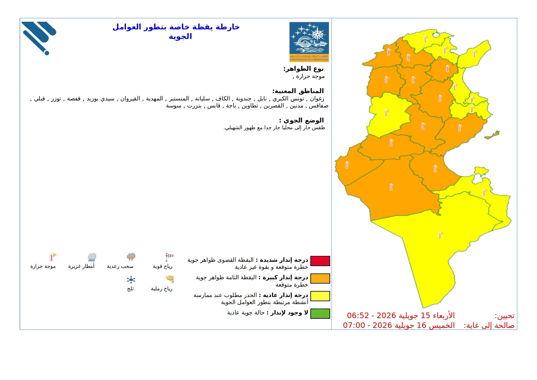 الحرارة تتواصل مرتفعة اليوم