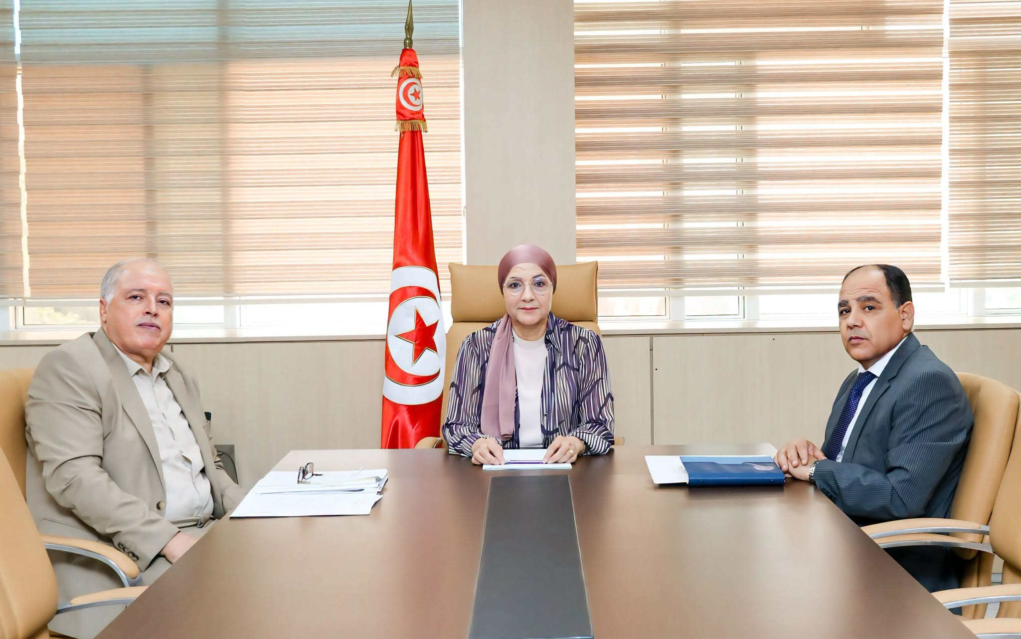 جلسة عمل بين وزيرة العدل ومدير المعهد الأعلى للمحاماة
