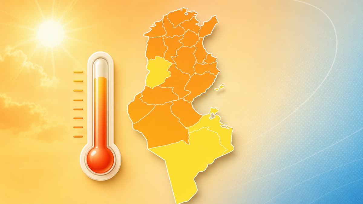Alerte météo orange dans quatre gouvernorats du Sud, vigilance jaune dans onze autres régions, et vague de chaleur exceptionnelle à Gafsa