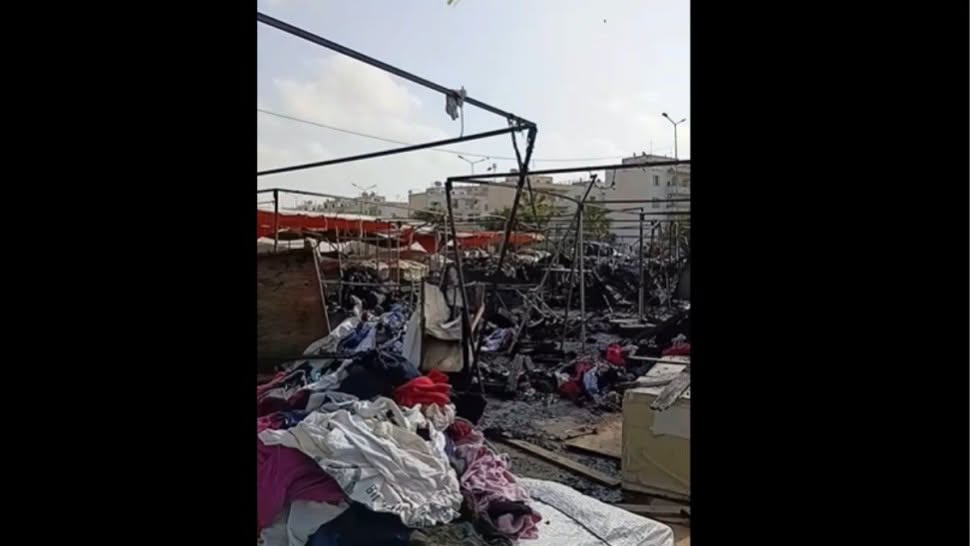 صفاقس: السيطرة على حريق بسوق الملابس المستعملة بباب الجبلي