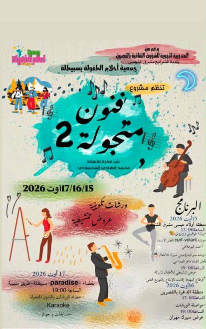 القصرين : تظاهرة "فنون متجولة 2" تنقل الفعل الثقافي إلى أطفال القرى والمناطق الريفية