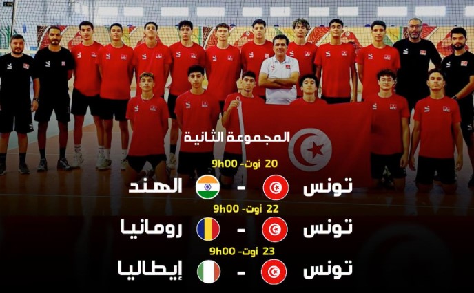 بطولة العالم للكرة الطائرة (أقل من 17 سنة-ذكور): برنامج مباريات المنتخب التونسي