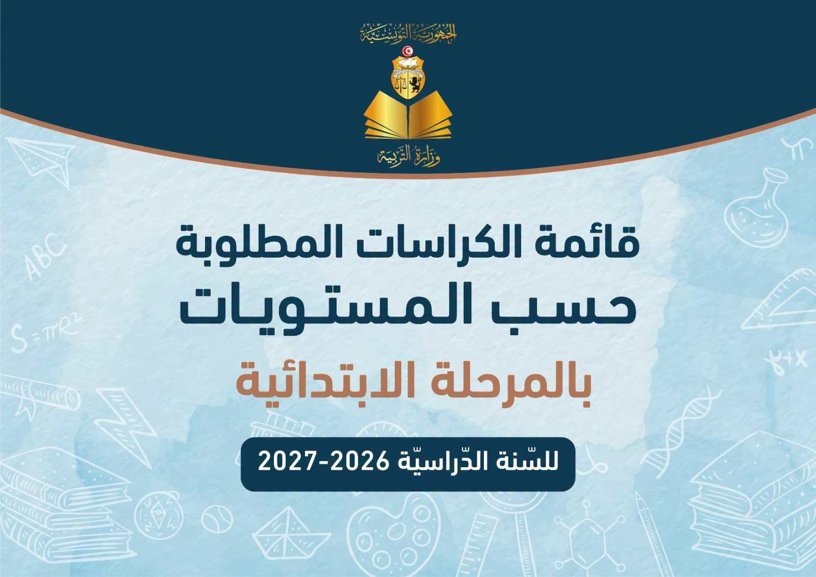 قائمة الكراسات المدرسية المطلوبة بالمرحلة الابتدائية