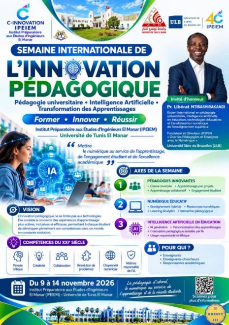 المعهد التحضيري للدراسات الهندسية بالمنار ينظم الأسبوع الدولي للابتكار البيداغوجي من 9 إلى 14 نوفمبر المقبل