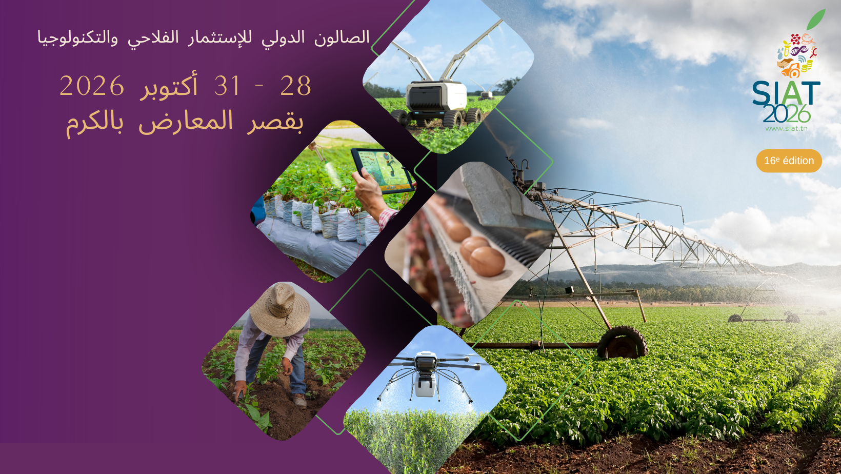 تونس تحتضن الدورة السادسة عشرة للصالون الدولي للاستثمار الفلاحي والتكنولوجيا من 28 إلى 31 أكتوبر 2026