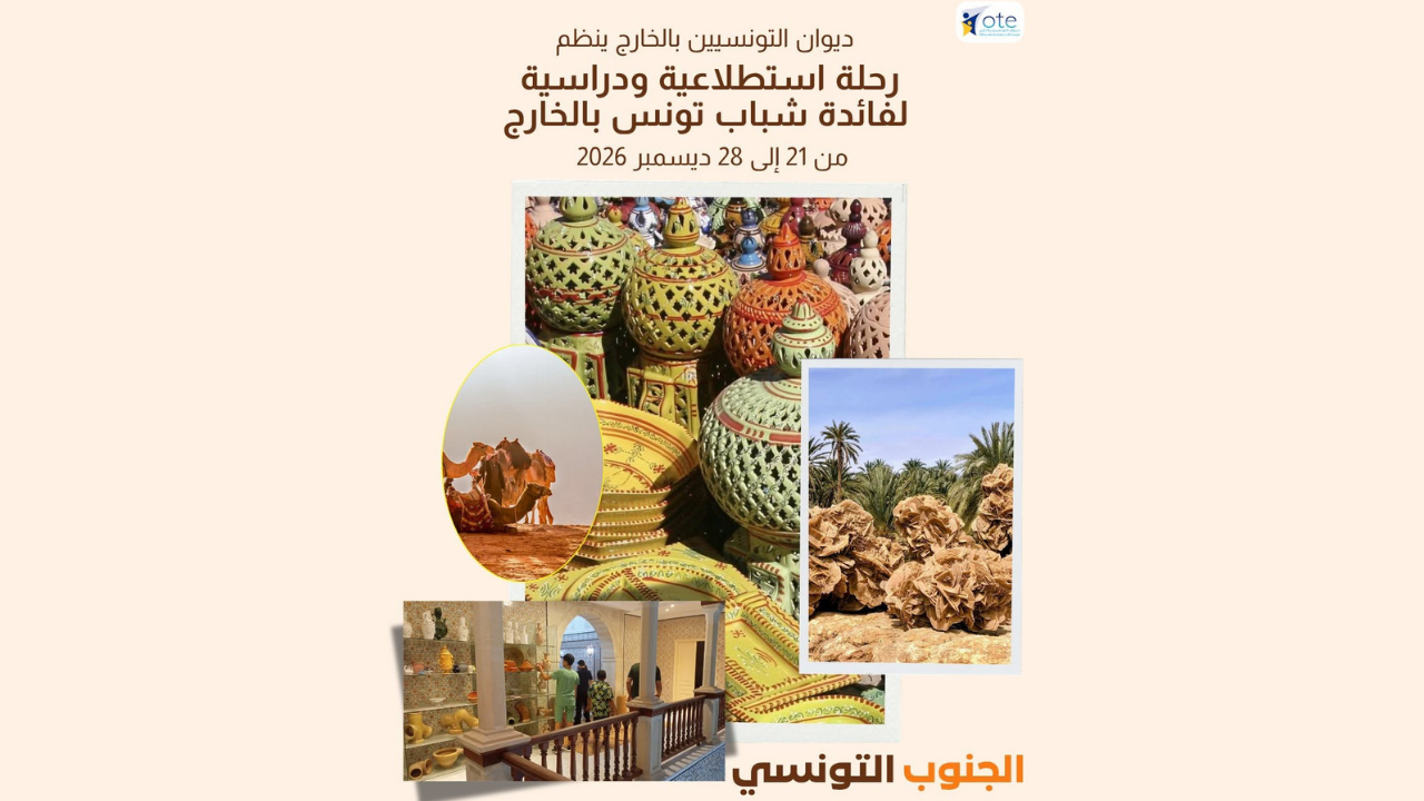 ديسمبر المقبل: ديوان التونسيين بالخارج ينظم رحلة استطلاعية للشباب المقيم بالخارج 