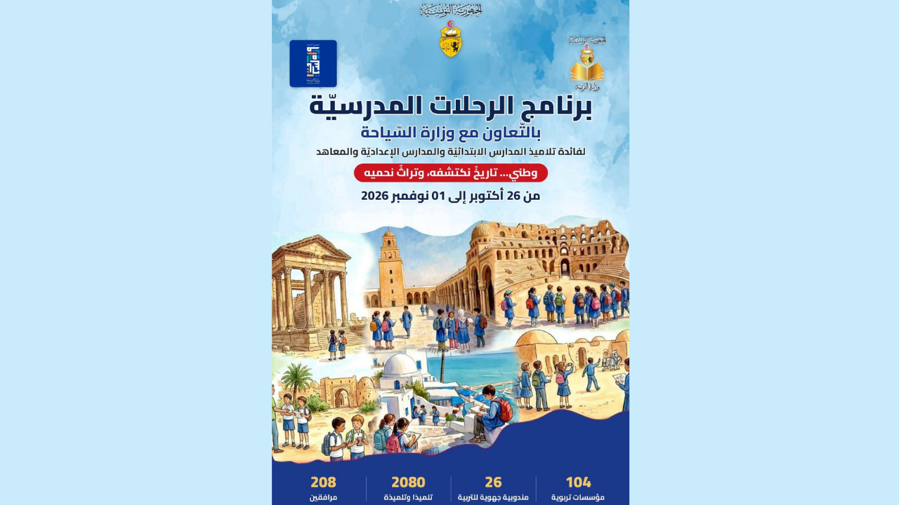 "وطني… تاريخٌ نكتشفه، وتراثٌ نحميه": رحلات مدرسية لفائدة 2080 تلميذا بمناسبة العطلة