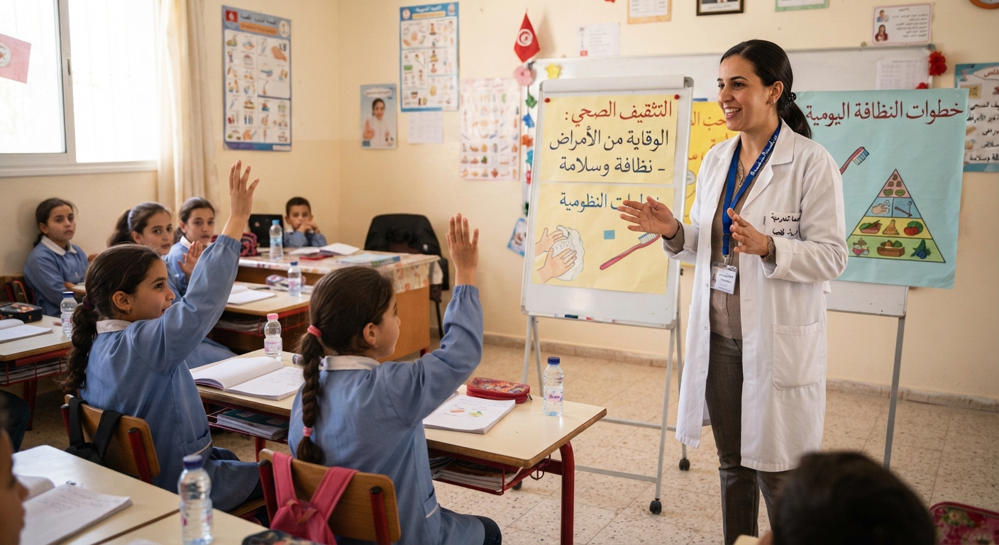 قفصة: تدخلات ميدانية لفرق الصحة المدرسية حول التثقيف الصحي بالأوساط المدرسية